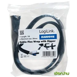LOGILINK Fleksibilna zaštita za kablove sa rajfešlusom 1m x 30mm crna
