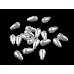 Plastične voščene kroglice / biseri Glance drop 8x16 mm - bele (10 g)
