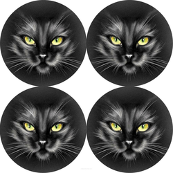 Bertoni Home Unisexs 4 Thick Round Table Pads Set Nero