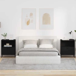 Noćni ormar 2 pcs Crna 49 x 36 x 61 cm Konstruirano drvo