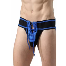 MOB Fetish Football Jockstrap Blue L
