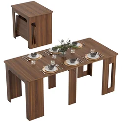 HOMCOM HOMCOM Jedilna miza iverna plošča, jeklo 180D x 85Š x 75V cm rjava, (5000242589)