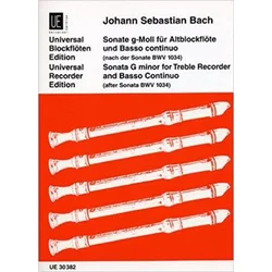 BACH J.S.:SONATE G-MOLL ALTBLOCKFLOTE UND BASSO CON. NACH DER SONATE BWV1034
