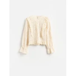 Reserved - Pamučna bluza sa ažurnim uzorkom