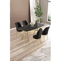 Hanah Home Trpezarijski set, 5 komada, Crni