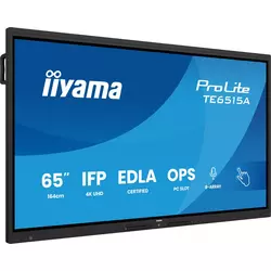 iiyama TE6515A-B1AG 65 Eleganten IFP iiWare21E 3840x2160 UHD IPS Android 14 16/128GB 2xHDMI DP 2xUSB-C VESA 600x400