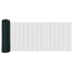 vidaXL Heksagonalna ograja Zelena 0.6x10 m Jeklo