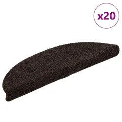 Prostirke za stepenice, samoljepljive, 20 kom, 56x17x3 cm, smeđe, poluokrugle
