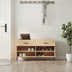 Klupa za cipele boja hrasta 102 x 35 x 55 cm konstruirano drvo