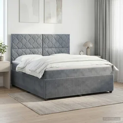 vidaXL Postelja boxspring z vzmetnico Temno siva 180 x 200 cm Žamet