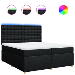 vidaXL vidaXL Box spring postelja z vzmetnico črn 200x200 cm blago, (21309931)