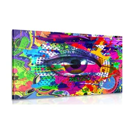 Slika človeško oko v pop-art stilu - 120x80