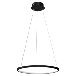 Viseći LED luster na sajli HOOP LED/27W/230V, prečnik 50 cm, 4000K, crne boje