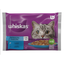 WHISKAS Vlažna hrana za mačke Riba 4x85g