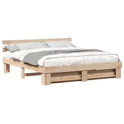 Vidaxl Konstrukcija postelje Rjava 180 x 200 cm Masivno borovo les