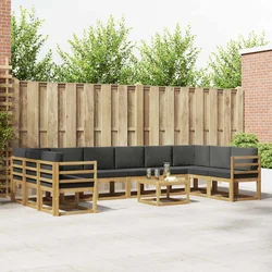 Set vanjskih sofa s jastukom 11 pcs Bijela i antracit