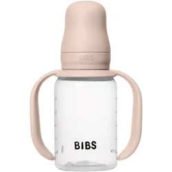 BIBS - Steklenička za učenje pitje, silikon - Blush