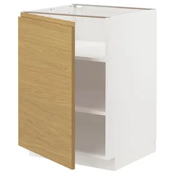 METOD Podni element s policama, bela/Voxtorp im. hrastovine, 60x60 cm