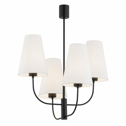 Argon 1822 - Luster na štapu SAFIANO 4xE27/15W/230V crna