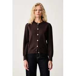 Morgan Pletena jopica 262-MKNOT Temno rjava Regular Fit