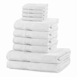 Komplet 8 beliih brisač in 2 kopalnih brisač DecoKing Marina White