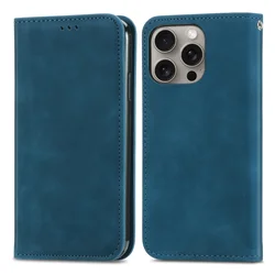 Modra Elegantna Flip torbica (iPhone 15 Pro Max)