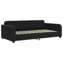 Vidaxl Raztegljiva postelja črna 90x200 cm žamet