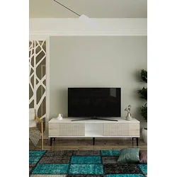 HANAH HOME TV polica Corsa 150 White Travertine