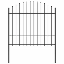 Vrtna ograda Woerden s vrhom koplja čelik 170x175 cm crna