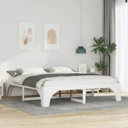 vidaXL Posteljni okvir Bela 180 x 200 cm Trdna borovina