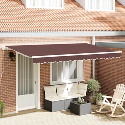 Skrovita tenda Smeđa 400 x 200 cm tkanina