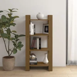 Vidaxl Knjižna omara/pregrada medeno rjava 60x35x125 cm trden les