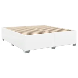 Vidaxl Posteljni okvir bel 200x200 cm umetno usnje