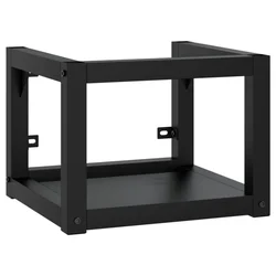 Zidni okvir za kupaonski umivaonik crni 40x38x31 cm željezni