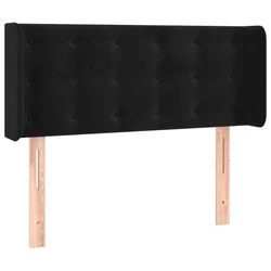 Uzglavlje s ušima crno 83x16x78/88 cm baršunasto