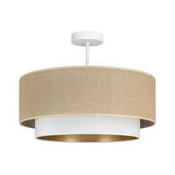 Plafonski luster SARTA 1xE27/60W/230V, prečnika 45 cm, bela/juta