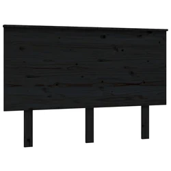 Uzglavlje za krevet crni 124 x 6 x 82,5 cm od masivne borovine