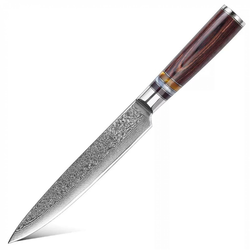 Damaskasti kuhinjski nož KA-20052 - Slicing / Smeđa KP20052