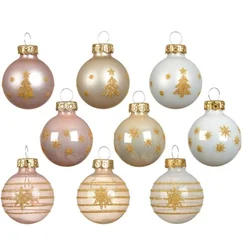 Dekordom dekoracija - hanging bauble set mix 9pcs 3cm 010555 - assorted - kmg ( 045588 )