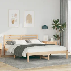 vidaXL Konstrukcija postelje Rjava 150 x 200 cm Masivno borovo les
