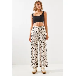 Bianco Lucci Womens Leopard Print Satin Trousers MBMS006