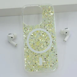 Maska Shine Shimmer Magsafe za iPhone 15 Pro, Žuta