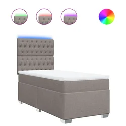 Vidaxl Box spring postelja z vzmetnico taupe 80x200 cm blago