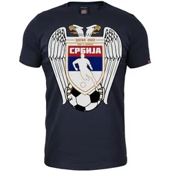 Muška majica kratkih rukava Qatar 2022 Orao, Teget