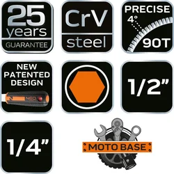 NEO NEO tools 10-054 komplet nasadnih ključev 1/2 in 1/4