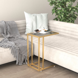 Bočni stolić za računalo crni 50x35x65 cm od kaljenog stakla