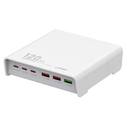 Ldnio Kućni punjač Q605, QC4+, PD3.0, SCP, PPS, VOOC, 120W Total Power, Beli