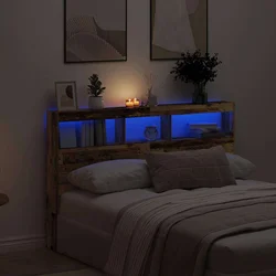 Omarica za vzglavje postelje LED starinski les 160x17x102 cm