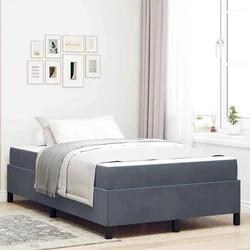 Vidaxl Konstrukcija postelje Temno siva in bela 120 x 190 cm Žamet