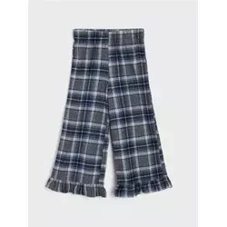 Sinsay - Flanel pantalone wide leg sa volanom na karirani uzorak - šareno